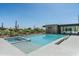 Modern infinity pool with spa and mountain views at 28110 N 96Th Pl, Scottsdale, AZ 85262