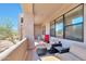 Covered patio with seating and views at 34457 N Legend Trail Pkwy # 1018, Scottsdale, AZ 85262