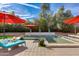 Stunning pool with water features, sun loungers, and well manicured landscaping at 4453 E Whitney Ln, Phoenix, AZ 85032