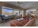 Relaxing living room with mountain views and access to the pool area at 6788 E Nightingale Star Cir, Scottsdale, AZ 85266