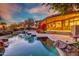 Stunning pool and spa area with dramatic sunset views at 10040 E Happy Valley Rd # 595, Scottsdale, AZ 85255