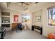 Bright home office with built-in shelves and large windows at 11077 E Cinder Cone Trl, Scottsdale, AZ 85262