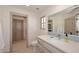 Elegant bathroom with beige vanity and shower at 25453 N 113Th Way, Scottsdale, AZ 85255