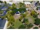 An aerial view of a community park with a shaded pavilion and ample green space at 6615 W Sandpiper Ct, Florence, AZ 85132