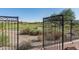 Ornate black gate with golf course view at 7130 E Saddleback St # 11, Mesa, AZ 85207