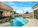 Inviting pool and spa with outdoor dining area at 7439 E Beryl Ave, Scottsdale, AZ 85258