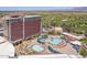 Aerial view of resort with pool, landscape, and mountain backdrop at 7605 E Via De Lindo --, Scottsdale, AZ 85258