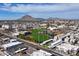 Aerial view of a city with baseball field and mountains at 7605 E Via De Lindo --, Scottsdale, AZ 85258