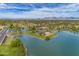 Aerial view of lakefront community and landscape at 7605 E Via De Lindo --, Scottsdale, AZ 85258