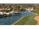 Aerial view of waterfront homes and golf course at 7605 E Via De Lindo --, Scottsdale, AZ 85258