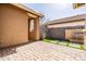 Private backyard featuring a stone water feature, perfect for outdoor relaxation at 18716 N Jameson Dr, Maricopa, AZ 85138