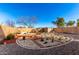 Landscaped backyard with desert plants and a storage shed at 18907 N Vemto St, Maricopa, AZ 85138