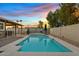 Relaxing pool area with sunset views and patio at 730 W El Alba Way, Chandler, AZ 85225