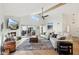 Spacious living room featuring hardwood floors, fireplace and access to patio at 7359 E Valley View Rd, Scottsdale, AZ 85250