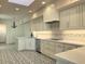 Bright kitchen with white cabinets, quartz countertops, and patterned floors at 10120 E Topaz Dr, Scottsdale, AZ 85258