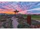 Beautiful community garden with a gazebo, table and chairs with amazing sunset views at 10129 E Ampere Ave, Mesa, AZ 85212