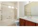 Bathroom with a walk-in shower and modern vanity at 16331 W Willow Creek Ln, Surprise, AZ 85374