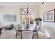 Elegant dining room with a modern table and chairs, large window and artwork at 22432 N 48Th St, Phoenix, AZ 85054