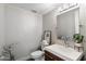 Modern powder room with floating vanity and sleek fixtures at 4330 N Ranier Cir, Mesa, AZ 85215