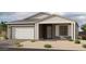 Single-story home with white garage door and gray exterior at 11438 E Utopia Ave, Mesa, AZ 85212