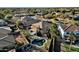 Aerial view of house with pool and surrounding homes at 18651 E Superstition Dr, Queen Creek, AZ 85142