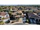 Aerial view of house, neighborhood, and mountain backdrop at 18651 E Superstition Dr, Queen Creek, AZ 85142