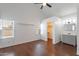 Vaulted bedroom features an ensuite bath, walk-in closet, and windows for natural light at 235 N 22Nd Pl # 565, Mesa, AZ 85213