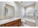 Bathroom with bathtub, vanity, and large mirror at 5635 W Melinda Ln, Glendale, AZ 85308