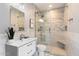 Bathroom with walk-in shower and modern vanity at 8150 N 47Th St, Paradise Valley, AZ 85253