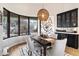 Modern dining room with mountain views and unique lighting at 8150 N 47Th St, Paradise Valley, AZ 85253