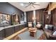 Rustic-chic Gathering room featuring leather furniture and a cozy atmosphere at 8150 N 47Th St, Paradise Valley, AZ 85253