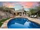 Stunning pool and patio area with mountain backdrop at 8150 N 47Th St, Paradise Valley, AZ 85253