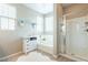 Bright bathroom features a large soaking tub and a separate shower at 8535 E Olla Ave, Mesa, AZ 85212