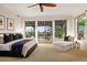 Bright and airy main bedroom with a sitting area and private access to the outdoor patio at 10712 E Prospect Point Dr, Scottsdale, AZ 85262