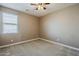 Clean bedroom featuring neutral carpet, fresh paint, and a ceiling fan for extra comfort at 1203 E Judi St, Casa Grande, AZ 85122