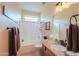 Bathroom features a shower, toilet, and a vanity with a granite countertop at 1885 E Sycamore E Rd, Casa Grande, AZ 85122