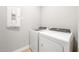 Well-lit laundry room with a modern washer and dryer at 18180 E Tiffany Dr, Queen Creek, AZ 85142