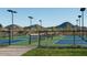 Well-lit pickleball courts with mountain views at 26021 N 23Rd Ave, Phoenix, AZ 85085