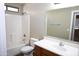 Bathroom featuring a shower-tub combo and a vanity with a sink and a mirror at 4114 S Sawmill Rd, Gilbert, AZ 85297