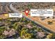 Aerial view showcasing Val Vista Lakes community and the Heritage Trail at 1326 E Clearwater Ln, Gilbert, AZ 85234