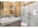 Clean bathroom with a large shower and vanity at 8700 E University Dr # 737, Mesa, AZ 85207