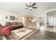 Spacious living area featuring hardwood floors and an open floor plan at 8957 E Rainier Dr, Gold Canyon, AZ 85118