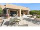 Spacious backyard with patio, seating, and mountain views at 10585 E Crescent Moon Dr # 33, Scottsdale, AZ 85262