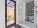 Modern bathroom with a large walk-in shower and glass enclosure at 10585 E Crescent Moon Dr # 33, Scottsdale, AZ 85262