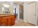 Bathroom with walk-in shower and granite vanity at 1188 W Laredo Ave, Gilbert, AZ 85233