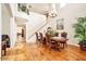 Formal dining room with hardwood floors and chandelier at 1188 W Laredo Ave, Gilbert, AZ 85233