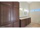 Bathroom with double vanity and ample storage space at 1207 W Sea Bass Ct, Gilbert, AZ 85233