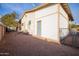 Backyard with storage shed and gravel landscaping at 180 S Stardust Ln, Apache Junction, AZ 85120