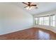 Spacious dining room with large bay window and hardwood floors at 20767 N Bustos Way, Maricopa, AZ 85138