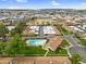 Aerial view of a community with pool, lush landscaping, and convenient parking at 2442 N 22Nd Ave, Phoenix, AZ 85009